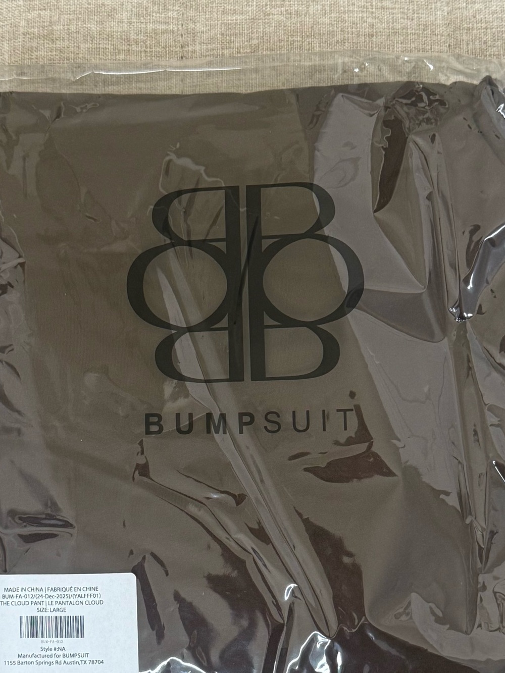 Bumpsuit Chocolate Brown Wide Leg Cloud Pants Crop Long Sleeve Tee Shirt NWT - Picture 7 of 7